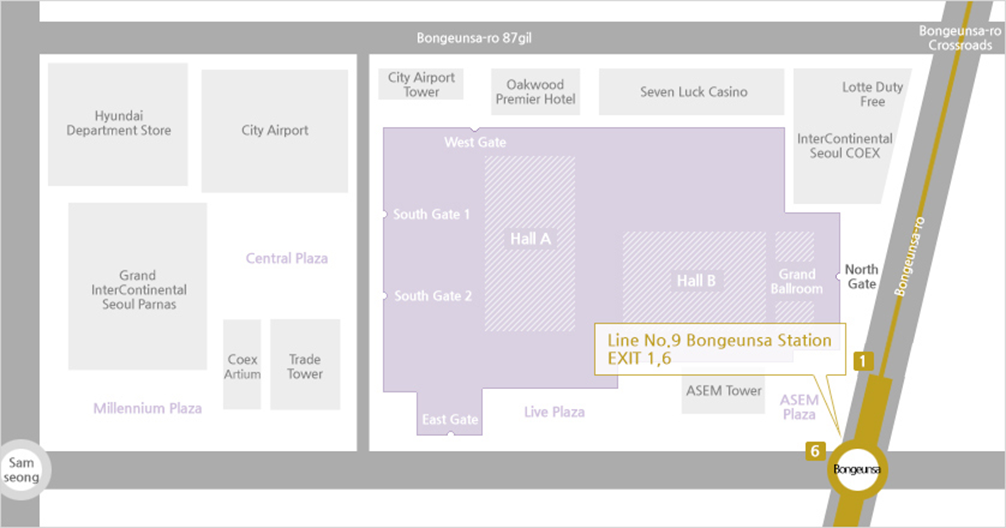 line No.9 Bongeunsa Station map